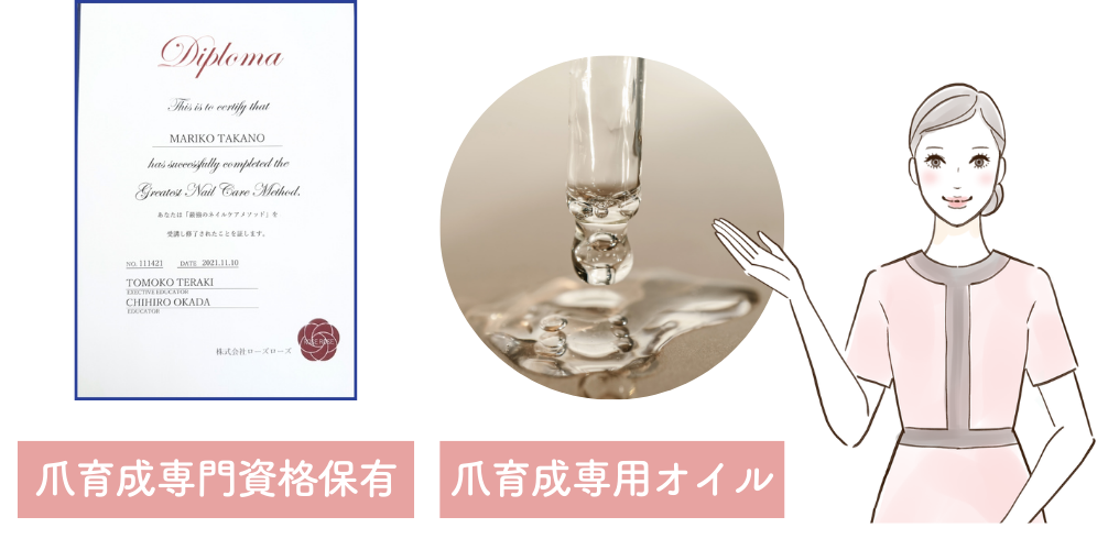 爪育成専門資格保有、当店使用の育成専用オイル画像